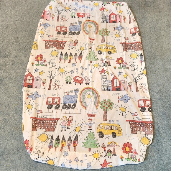 RARE VTG Danville by Dan River 3pc  Twin Sheet Set Children's Crayon Drawings - Picture 6 of 12